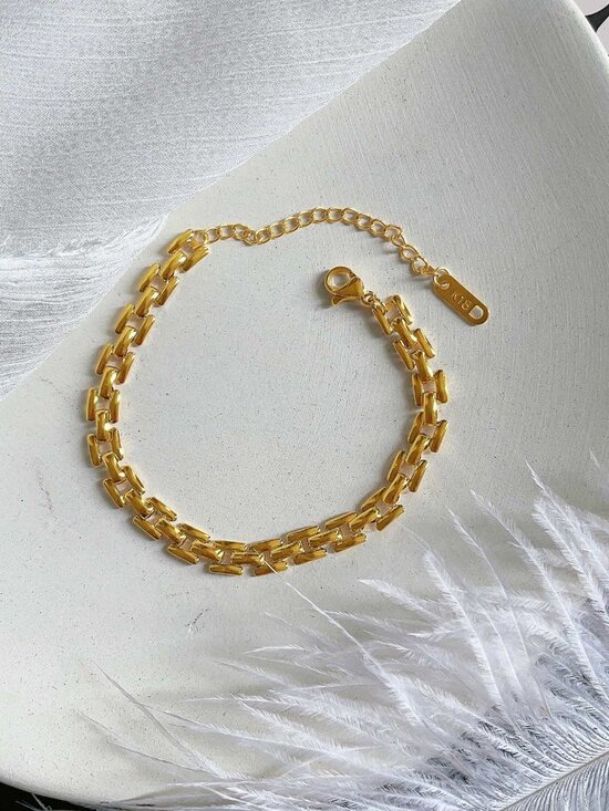 Classic Link Gold Plated Bracelet - Picture 5 of 8
